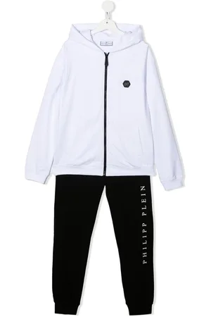 Philipp Plein TEEN logo-print two-tone tracksuit set