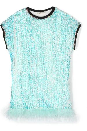 Le pandorine Embellished sequin short-sleeve dress