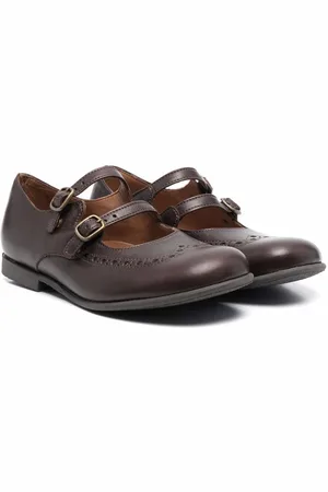 PèPè Buckle-fastening leather ballerinas