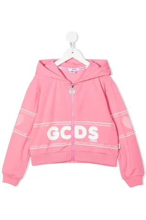 GCDS Logo-print zip-up hoodie