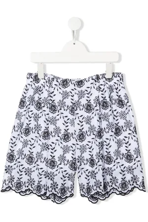 MONNALISA TEEN embroidered floral shorts