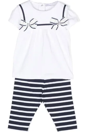 PATACHOU Bow-detail striped trouser set