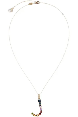 Dolce & Gabbana 18kt yellow initial J gemstone necklace