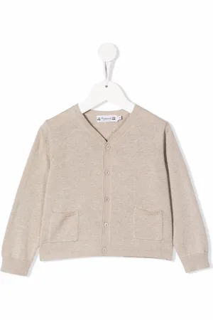 BONPOINT Ribbed-knit long-sleeved cardigan