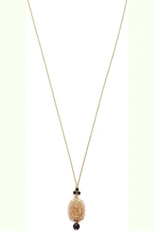 Dolce & Gabbana 18kt yellow Virgin Mary sapphire and jade pendant necklace