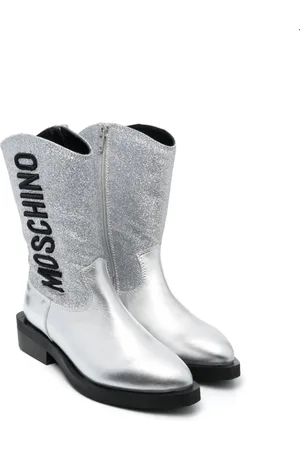 Moschino Logo-embroidered knee-high boots