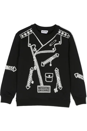 Moschino Biker jacket-print sweatshirt