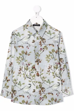 MONNALISA Bird-print cotton shirt
