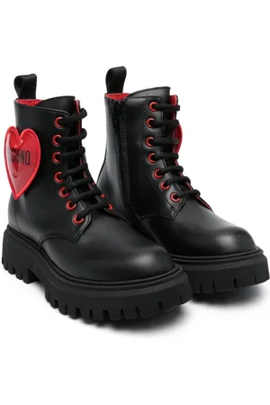 Moschino Heart-patch combat boots