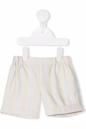 LA STUPENDERIA Elasticated-waist striped shorts