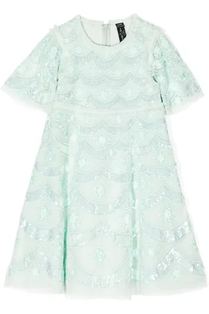 Needle & Thread Fifi floral-embroidered sequin dress