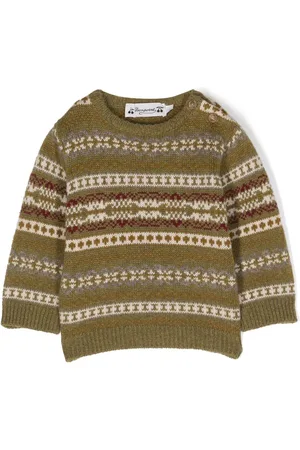 BONPOINT Striped crew-neck wool jumper