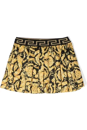 VERSACE Barocco-print pleated short skirt