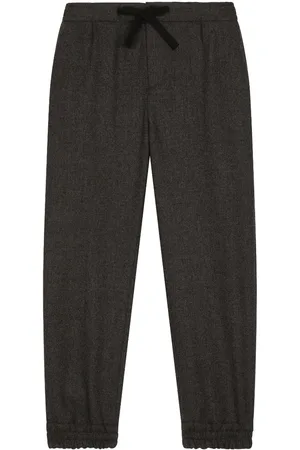 Dolce & Gabbana Logo-plaque flannel track pants