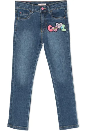 Billieblush Embroidered-patch cotton jeans