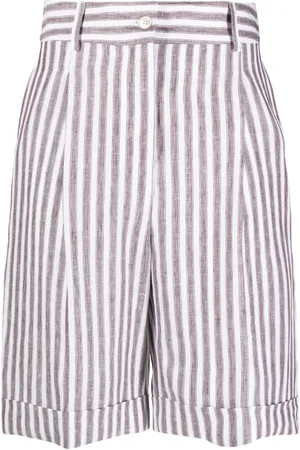 Kiton Vertical-stripe knee-length shorts