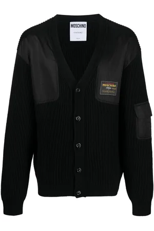Moschino Logo-patch V-neck cardigan