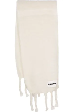 Jil Sander Logo-patch chunky-knit scarf