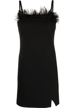 Twin-Set Feather-trim fitted minidress