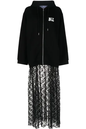 Natasha Zinko Combo logo-print hoodie dress