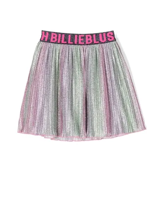 Billieblush Pleated glitter-embellished mini skirt
