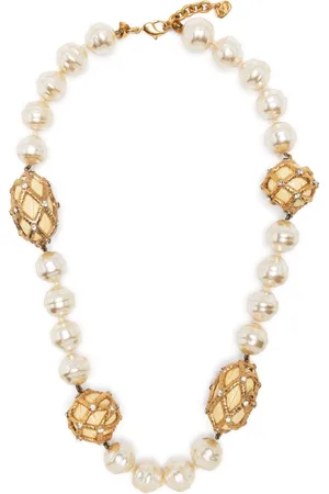 VALENTINO GARAVANI 1990s rhinestone-embellished faux-pearl necklace