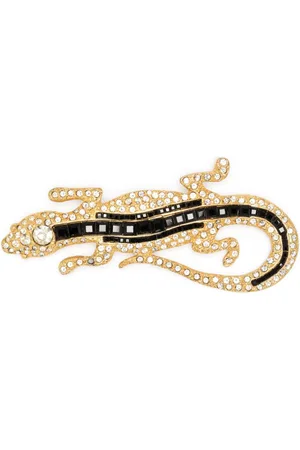 VALENTINO GARAVANI 1990s rhinestone-embellished lizard brooch