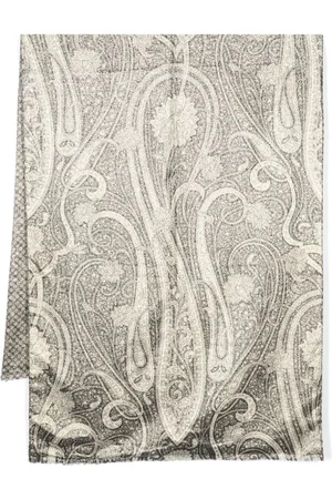 VALENTINO GARAVANI 1980s paisley-print metallic-threading scarf