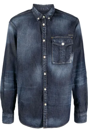 Dsquared2 Logo-plaque denim shirt