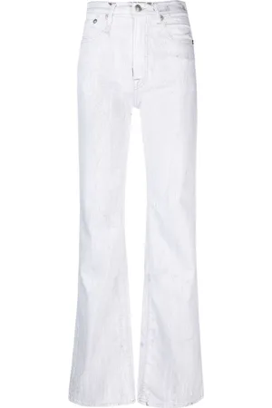 R13 Jane crackled-effect wide-leg jeans