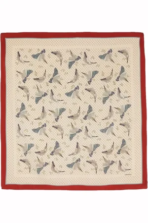 VALENTINO GARAVANI 1980s bird-print silk scarf