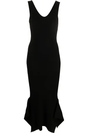 Marine Serre Sleeveless asymmetric-hem midi dress