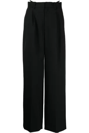 Alexander Wang Logo-embellished layered wide-leg trousers