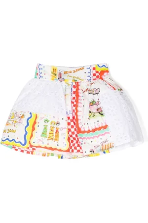 Simonetta Graphic-print panelled skirt