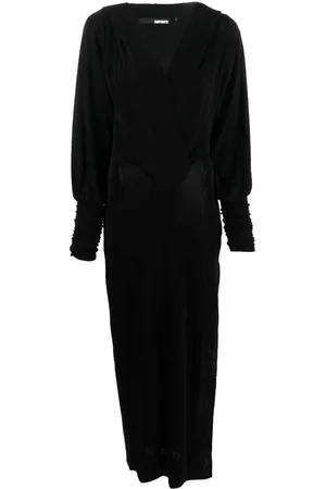 ROTATE V-neck long-sleeve dress