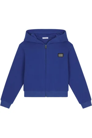 Dolce & Gabbana Logo-plaque zip-up cotton hoodie