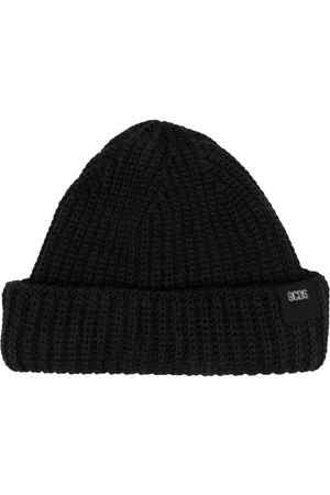 GCDS Logo-patch ribbed beanie