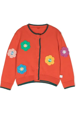 Stella McCartney Floral-appliqué organic cotton knitted cardigan