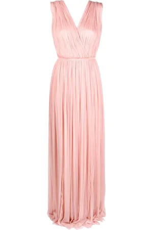 PNK Pleated floor-length silk dress