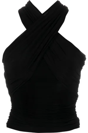 Saint Laurent Halterneck ruched top