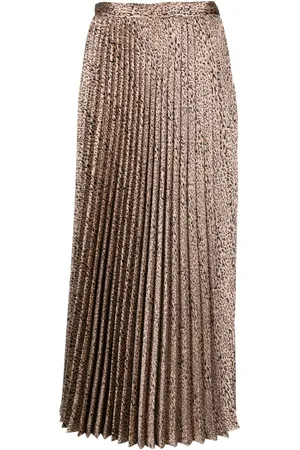 Twin-Set Leopard-print pleated midi skirt