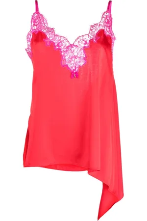 Dsquared2 Lace-panelled asymmetric cami top