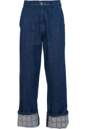 J.W.Anderson Grid-print wide-leg jeans