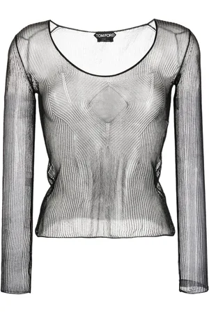 Tom Ford Sheer ribbed jersey top