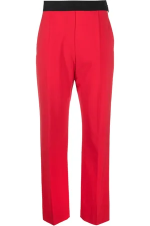 Msgm Logo-waistband wool trousers