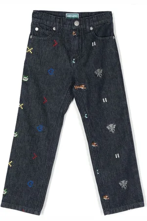 Kenzo Embroidered straight-leg jeans