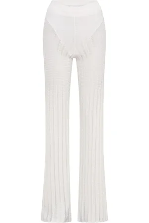 DION LEE Snakeskin semi-sheer trousers