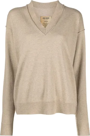UMA WANG V-neck fine-knit sweatshirt