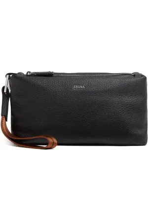 Ermenegildo Zegna Logo-plaque leather clutch