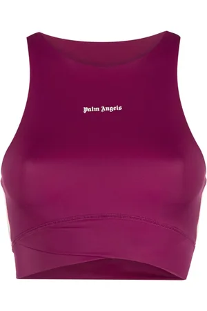 Palm Angels Printed-logo crop top